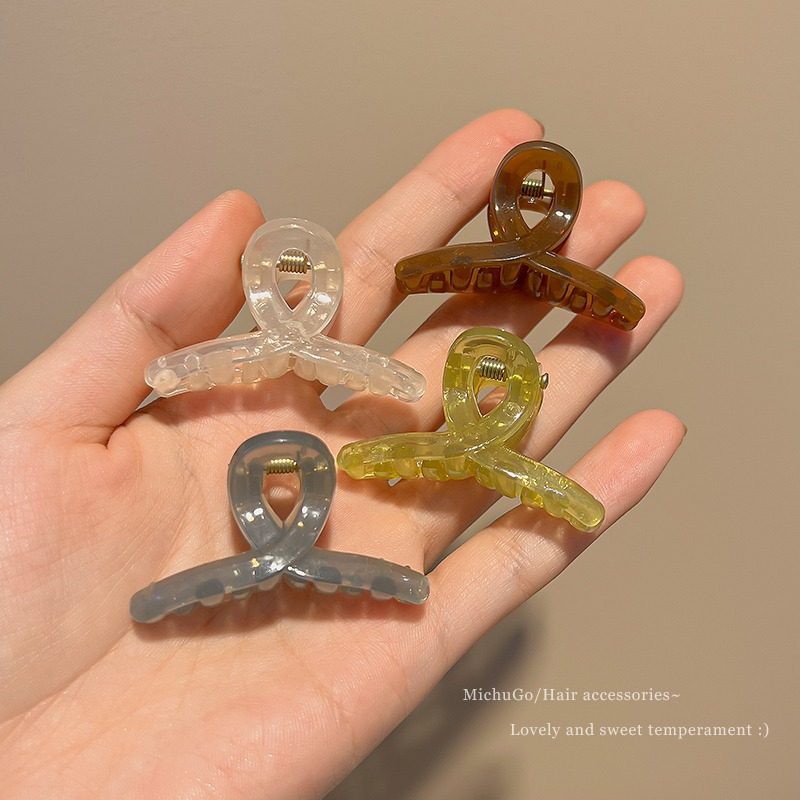 4.5M果冻色半透明小抓夹半扎发