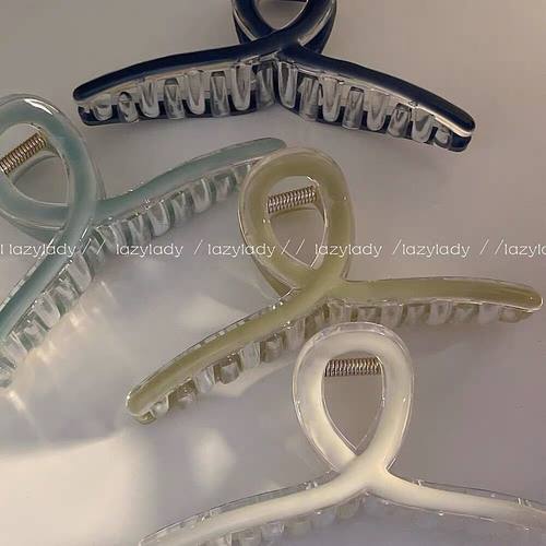 春款抓奶油款素色抓夹夏日盘发