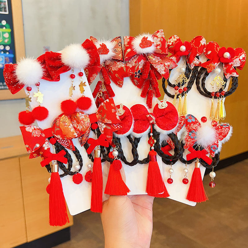 2025新款中新年头饰儿童过年发饰