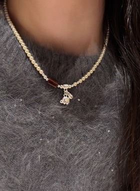 十里间【银色小象】文艺小清新珍珠项链百搭通勤国风锁骨链