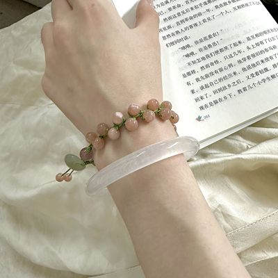 十里间【透柔】文艺新中式天然石编织叠戴手链白月光手镯