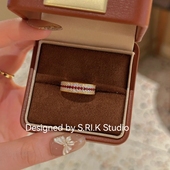 十里间 气质重工高级亮晶晶开口百搭指环 本命红双排戒指