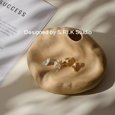 十里间肌理感淡水珍珠耳环