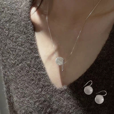 十里间【925银｜雪花白水晶】简约通勤s925银项链百搭通勤毛衣链