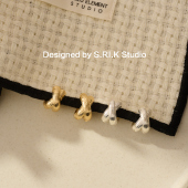 简约气质金属拉丝中古麻花耳圈通勤职场耳扣 交叉 十里间 时髦