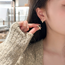 浪漫珍珠银针耳钉通勤款 法式 交叉耳环 XX～有耳夹 十里间