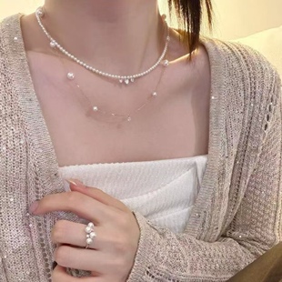 十里间【漫天星辰】闪烁叠戴s925银珍珠项链浪漫氛围锁骨链