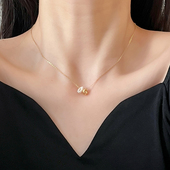 法式 十里间 mini圈｜纯银 浪漫淡水珍珠麻花圈圈s925项链锁骨链