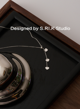 十里间【通体s925银｜爱心流线】简约气质亮晶晶桃心项链锁骨链