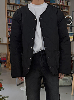 ASCLO&QIAO休闲韩版葫芦纹棉服宽松V领夹克小众秋冬百搭保暖男装