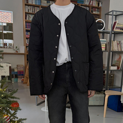 葫芦纹棉服男装保暖复古菱格