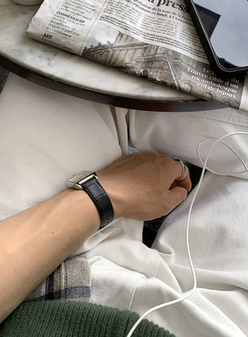 ASCLO&QIAO松弛感白色高腰直筒裤男极简风宽松显瘦百搭气质休闲裤