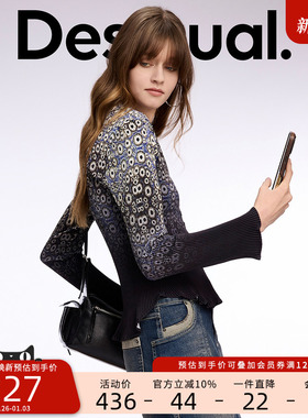 Desigual【Lacroix联名】压绉渐变印花翻领女士衬衫