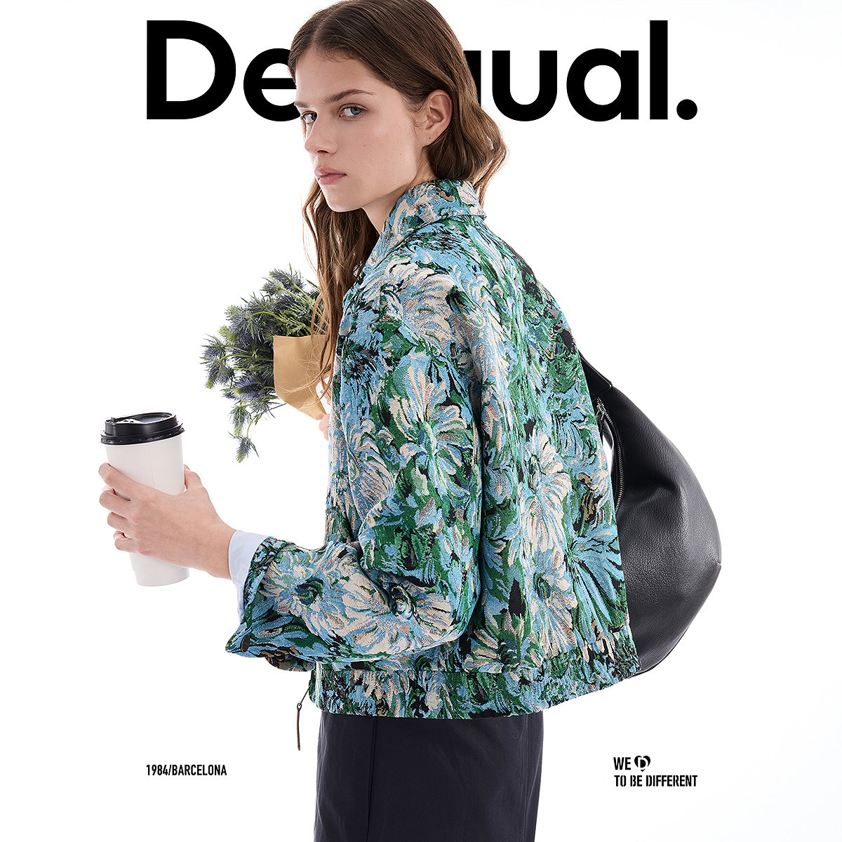 Desigual【博主同款】26春夏新品宽松花卉提花翻领长袖女式外套