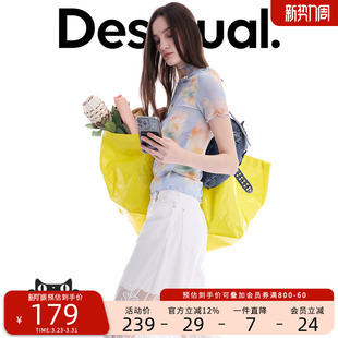 女式 饰短袖 T恤 花卉印花密拷分割装 Desigual26春夏新品