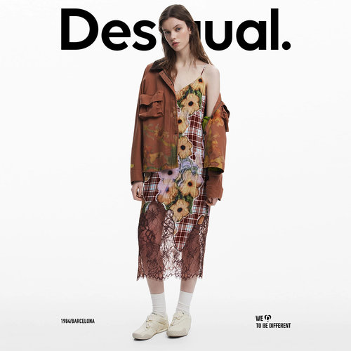 Desigual【Collina Strada联名】印花吊带蕾丝连衣裙