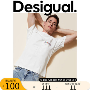 T恤 Desigual 品牌 西班牙时尚 宽松印花刺绣圆领短袖 男式