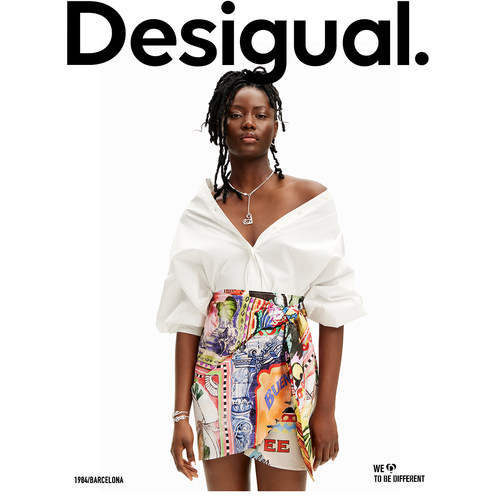 Desigual【明星同款】【Stella Jean设计师款】印花衬衫连衣裙