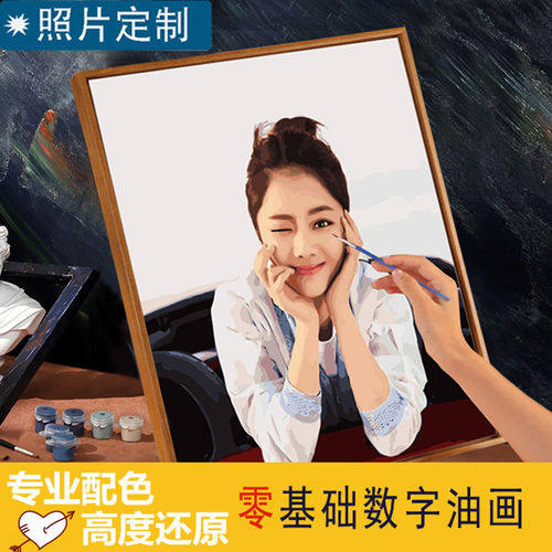diy数字油画填充定制油彩减压照片人物手绘丙烯画画填色装饰画 - 封面