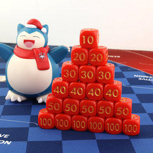 ptcg伤害指示物宝可梦卡牌桌游骰子收纳盒色子多面大号筛子套装金