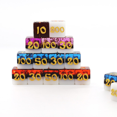 PTCG伤害指示物6面骰子双色拼色