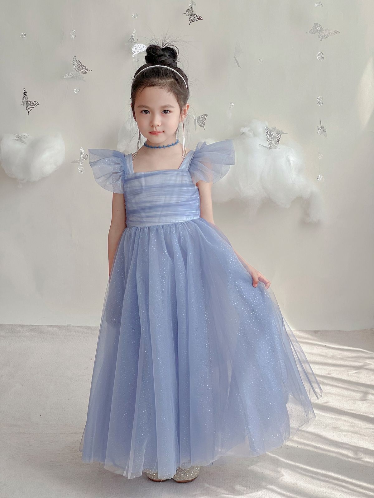 23夏季女童高端生日礼服裙冰雪奇缘爱莎公主裙六一表演网纱连衣裙