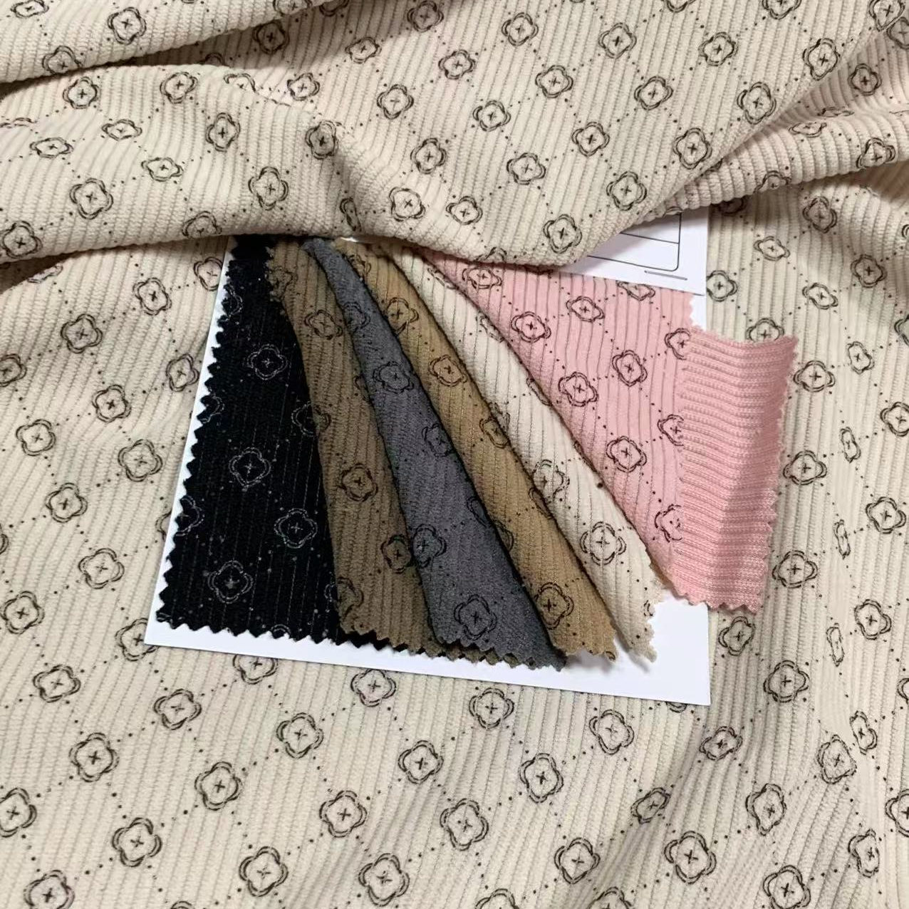 坑条服装面料灯芯绒头试试diy