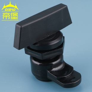 基业锁黑色圆柱锁 塑料转舌锁 铁皮柜门锁 ABS尼龙电柜箱配电柜锁