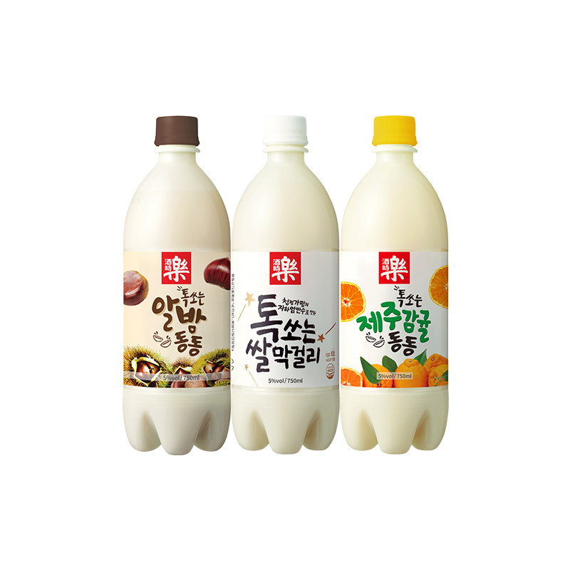 韩国原装进口酒时乐玛3瓶6度米酒