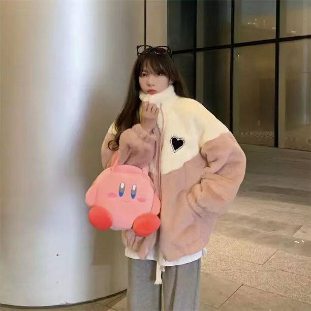 【过年不打烊】加绒加厚羊羔绒卫衣少女秋冬装2023新款棉服外套