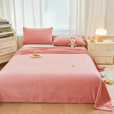 牛奶绒加厚保暖床单床笠被单冬季