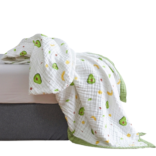 A类全棉六层纱布毛巾被夏季泡泡纱盖毯双单人婴儿童夏凉被空调被