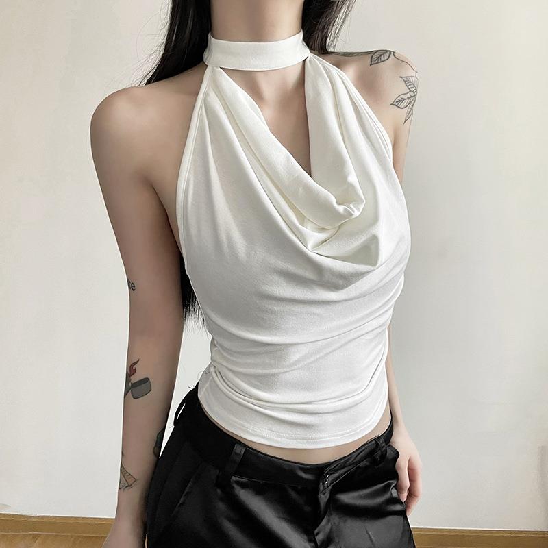 Women's neck hanging and backless vest 女装挂脖露背背心女