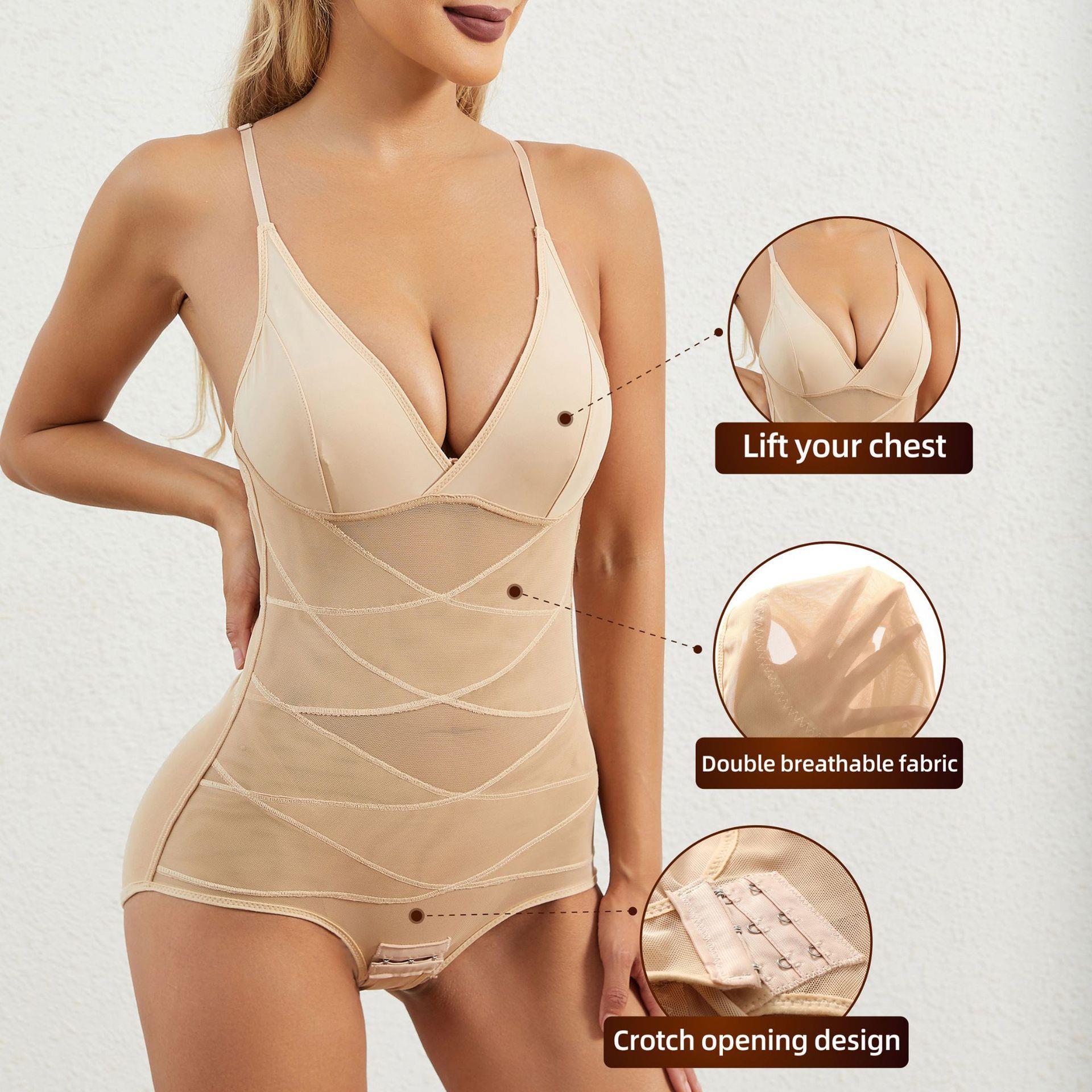 One-piece shaping garment for abdominal tightening, body