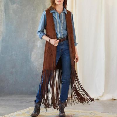 Tassel vest, sleeveless vest, shawl jacket, women's