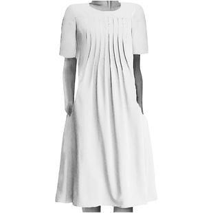 Single shoulder pullover imitation cotton dress women's