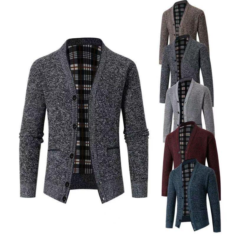 Knitted cardigan, thick men's plus size top, jacket