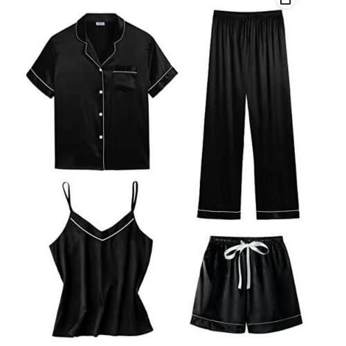 Home clothing set, suspender sleepwear four piece set,