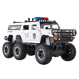 大号仿真越野警车玩具男孩玩具车合金汽车模型悍马吉普皮卡警察车