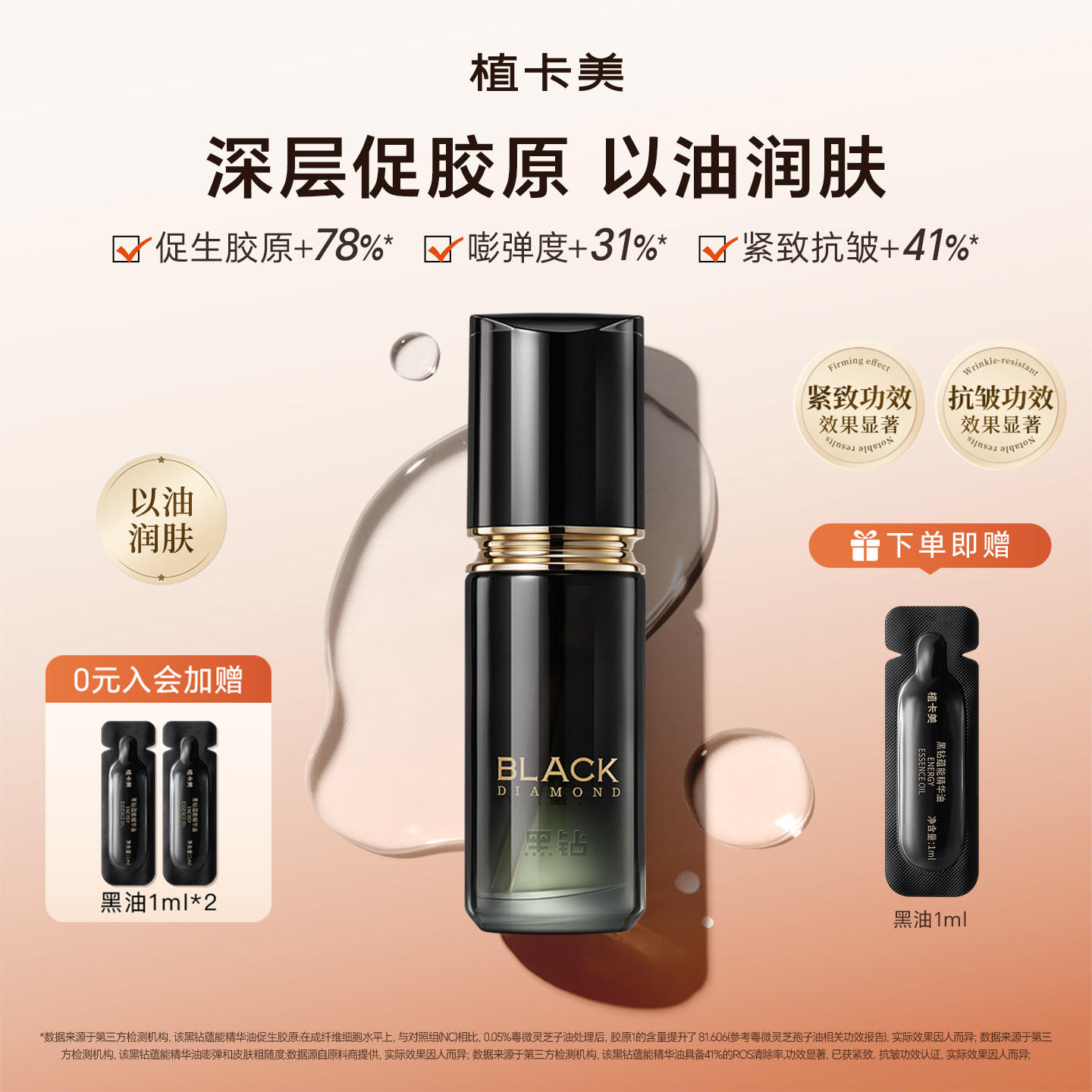 植卡美灵芝胶原油面部精华油修护紧致抗皱抗氧化提亮名贵滋润肤油,美容护肤/美体/精油,精华油,淘宝优惠券,粉丝福利购,淘宝优惠卷