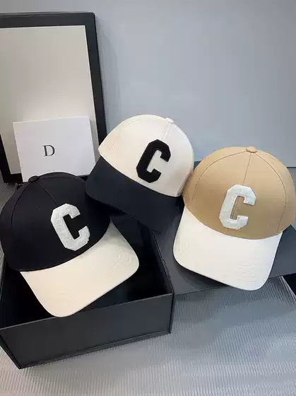 Korean ins Color-Blocked C Letter Baseball Cap for Women, Trendy Sun Hat That Makes the Face Look Smaller, Versatile Sun Protection Cap