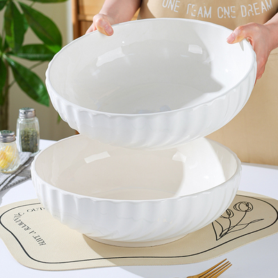 陶瓷大汤碗家用纯白南瓜大海碗饭店酸菜鱼超大号碗水煮肉片大盆碗