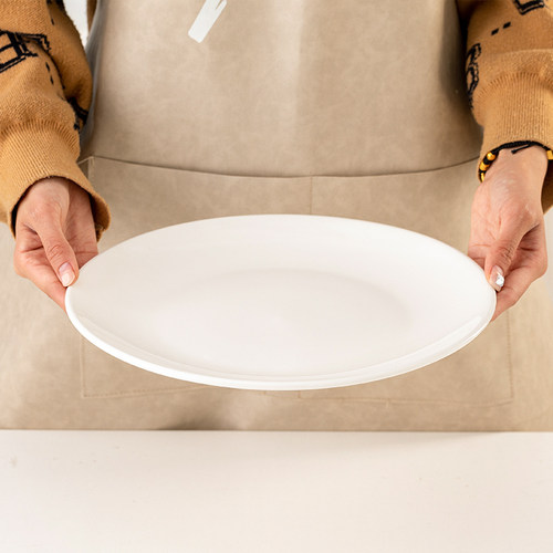 富彩陶瓷西餐盘瓷家用圆形纯色