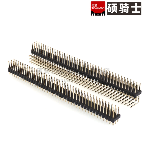 2.54mm间距排针弯脚直插镀金