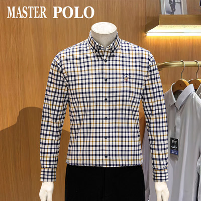 格子长袖衬衫masterpolo