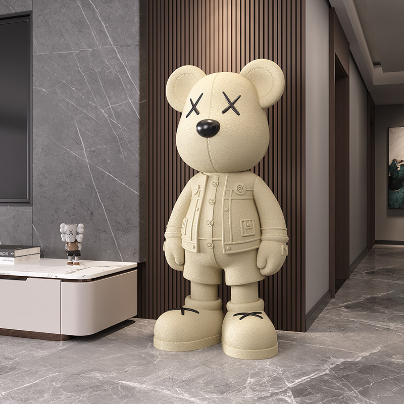 轻奢皮纹暴力熊落地大摆件存钱罐客厅电视柜旁家居装饰品乔迁礼物,家居饰品,落地摆件,淘宝优惠券,粉丝福利购,淘宝优惠卷