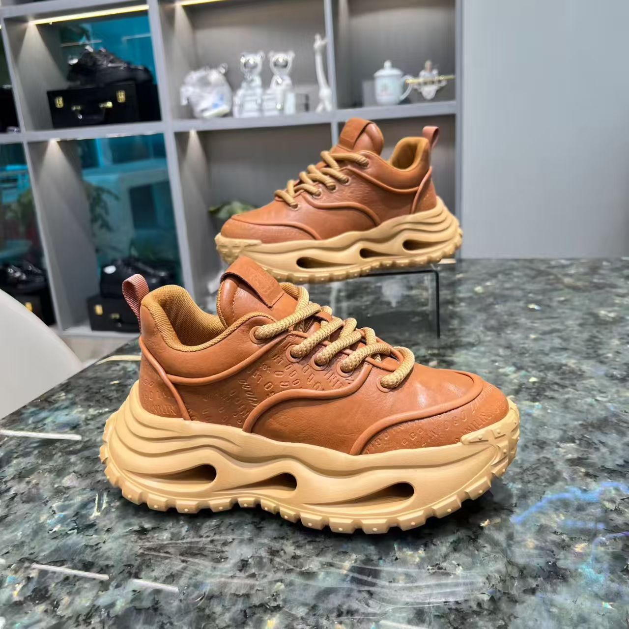 AJCINI男鞋休闲鞋厚底2025冬款男鞋时尚百搭韩版潮鞋舒适耐磨防滑