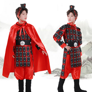岳飞铠甲满江红演出服男童女花木兰古装将军盔甲儿童古代士兵服装