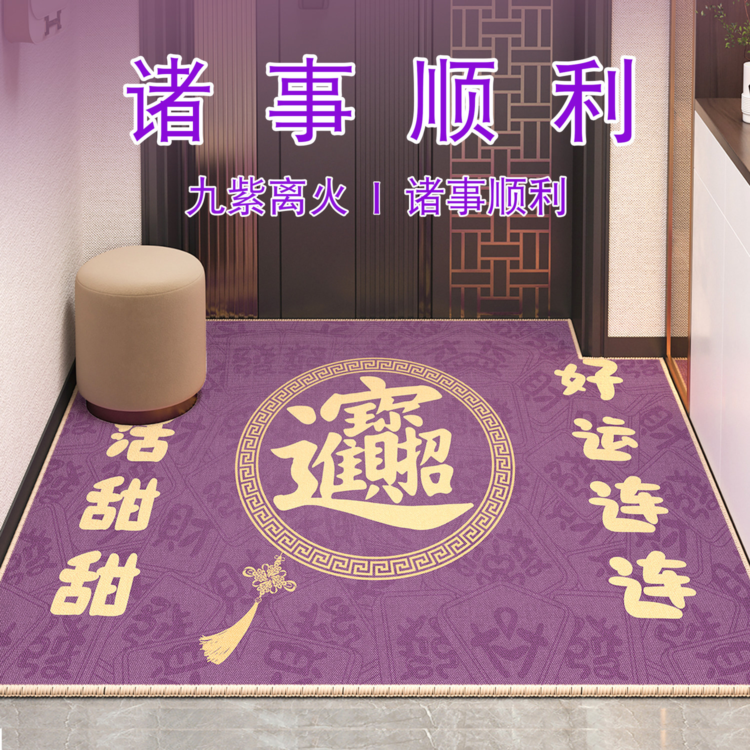 九紫离火运地垫入户门垫进门门口脚垫家用防滑门垫子2024新款地毯,居家布艺,入户地垫,淘宝优惠券,粉丝福利购,淘宝优惠卷