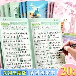 儿童小学生语文成语积累本艾宾浩斯记忆法复习计划表好词好句摘抄本二三四年级下册读书笔记本课外阅读摘抄本